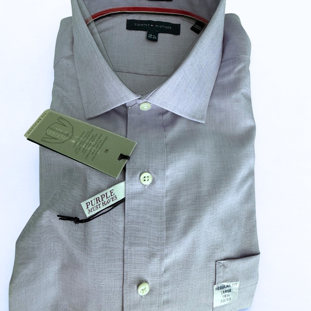 Men’s Dress Shirt – Purple Tommy Hilfiger – Size 16½ 32-33